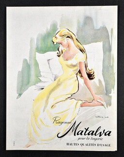 Matalva (Fabric) 1951 Victoria Nat, Nightdress