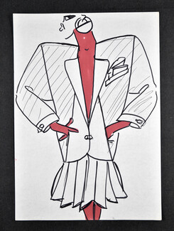 Jean-Remy Daumas 1980s, Original Fashion Drawing