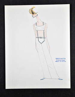 Serge Matta 1960 Original Fashion Drawing N°8