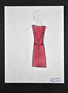 Serge Matta 1960 Original Fashion Drawing N°20