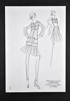 Castillo 1971 Original Fashion Drawing N°3