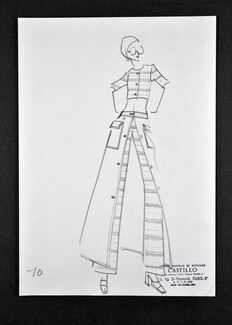 Castillo 1971 Original Fashion Drawing N°10