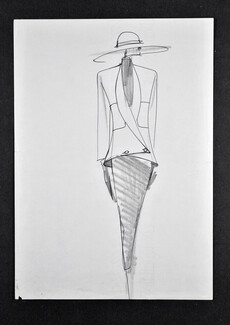 Robert Nelissen 1980s, Original Fashion Drawing