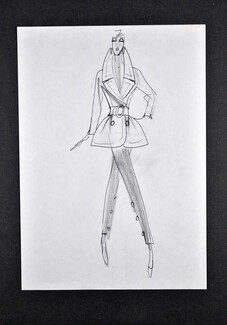 Robert Nelissen 1980 Original Fashion Drawing
