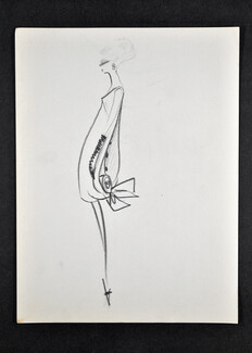 Guy Laroche 1960s, Original Fashion Drawing