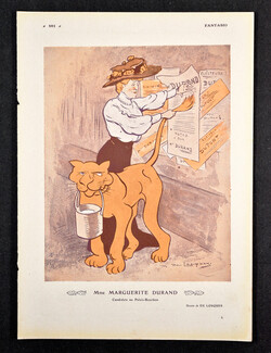De Losques 1910 Mme Marguerite Durand, Féministe, Caricature