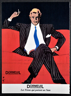 Dormeuil (Fabric) 1982 Men's Clothing, René Gruau