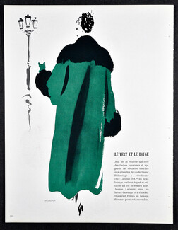 Balenciaga (Couture) 1948 col de renard, Coat Fur Collar, Eduardo Benito