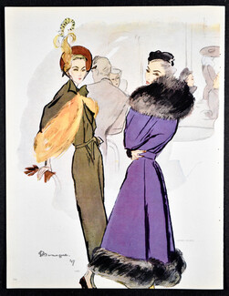 Grès, Lucien Lelong 1947 Manteau, Fourrure, Pierre Mourgue