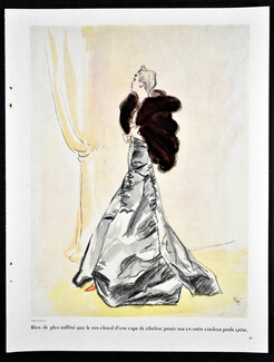 Molyneux 1937 Evening Gown, Zibeline Cape, Eric