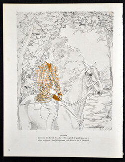 Hermès 1948 Costume de Chasse, Jodhpurs, Hunting costume, Bernard Blossac