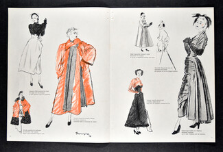 Pierre Mourgue 1948 Jeanne Lafaurie, Balenciaga... Christian Dior (back), 3 pages