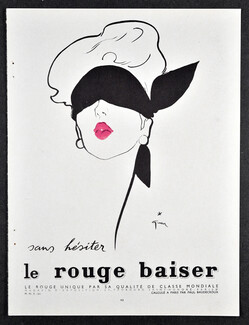 Rouge Baiser 1950 Scarf, René Gruau (S)