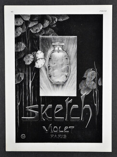 Violet (Perfumes) 1924 Sketch, Art Nouveau Style