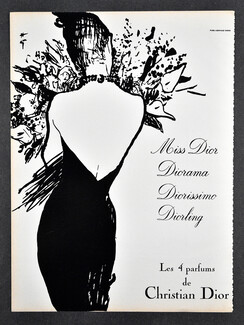 Christian Dior 1968 Miss Dior, Diorama, Diorissimo, Diorling, René Gruau