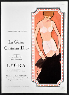 Christian Dior (Lingerie) 1961 La Gaine, Lycra, Du Pont de Nemours, René Gruau