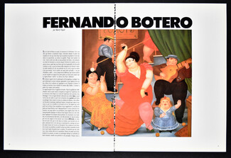 Fernando Botero 1986 4 pages article, Texte Marcel Paquet, 4 pages