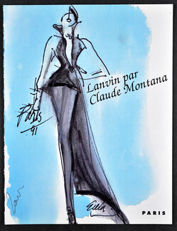 Claude Montana 1991 Joe Eula, Fashion Illustration