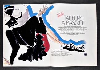 Tailleurs à basque, 1986 - Duncan, Fashion Illustration, Complete Set, 8 pages