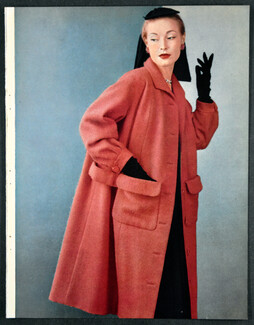 Christian Dior 1953 Manteau en tweed de "Mayer" (sic), Photo Seeberger