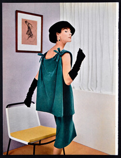 Balenciaga 1955 Tunique velours vert, Photo Pottier