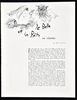 La Belle et la Bête au Cinéma, 1945 - Costumes Christian Bérard, Texte par Jean Cocteau, 3 pages