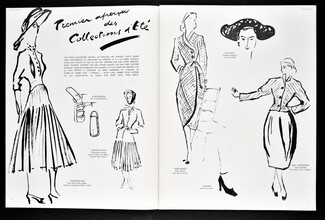 Collections d'été, 1947 - Dagmar, Christian Dior, Jean Dessès, Mad Carpentier..., 6 pages