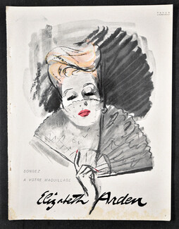 Elizabeth Arden 1945 René Gruau, Vogue Libération