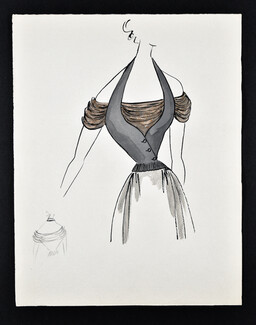 Bassia 1960 Original Fashion Drawing