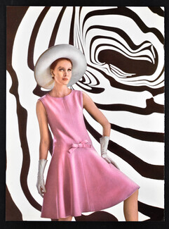 Nina Ricci 1965 Robe laine Staron, Photo Dworkine