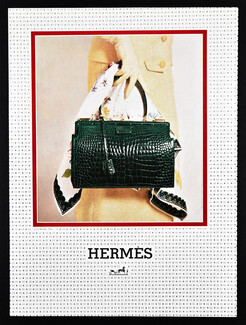 Hermès (Handbags) 1963 Green Crocodile, Scarf