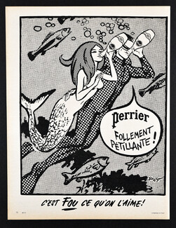 Perrier 1967 Submarine Divers Mermaid Forest