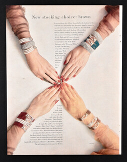 All Bracelets by Castlecliff, 1955 - Stockings by Belle-Sharmeer, Humming Bird, Christian Dior, Mary Grey, Photo Rutledge, 4 pages