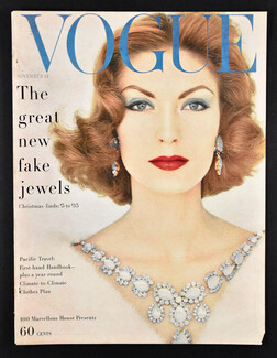 Vogue (USA) 1957 November 15, Miriam Haskell Jewels, Cover Only, Photo Leombruno-Bodi