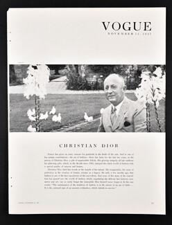 Christian Dior 1957 Tribute in American Vogue November 15