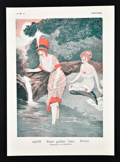 Pour goûter l'eau, 1912 - Cardona Women bathing in a river