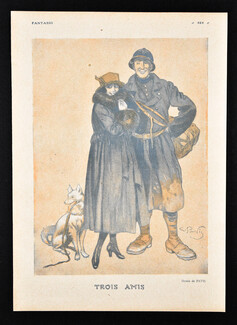 Trois Amis, 1917 - Georges Pavis World War I Soldier, Dog