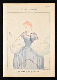 Mlle Marken dans La Folle Nuit, 1917 - Leonetto Cappiello Pupazzi, Caricature