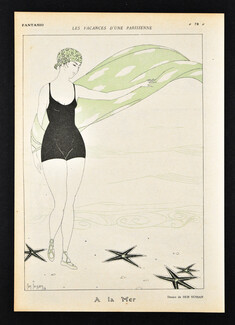 Les Vacances d'une Parisienne — À la mer, 1916 - Ben Sussan Bathing Beauty, Beach