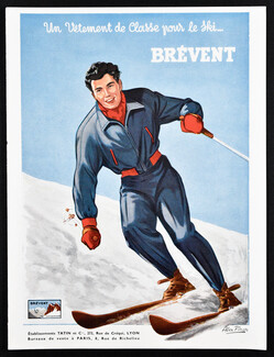 Brévent - Tatin et Cie (Sportswear) 1952 Skiing, Alex Pinon