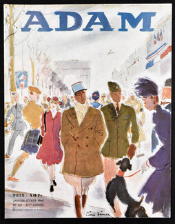 Adam (Cover) 1945 Janvier, Pierre Simon, Soldiers on the Champs-Elysées, World War II Liberation