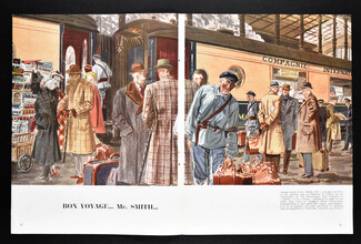 Bon voyage... Mr Smith..., 1946 - Flèche d'Or Leslie L. Saalburg, Train Station Gare du Nord, Luggage, Men's Clothing