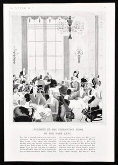 Lunching in the Florentine Room of the Park Lane 1927 Mary Mac Kinnon, New York City