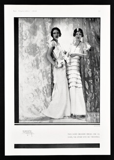 Lucien Lelong 1931 White Organdie Dresses, Photo de Meyer (Demeyer)