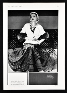 Jeanne Lanvin 1931 White Velvet Jacket, Photo Demeyer