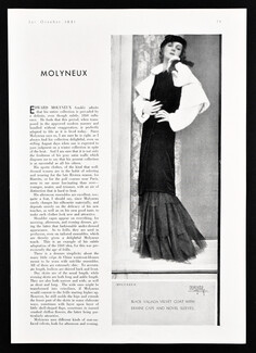 Edward Molyneux 1931 Velvet Coat Ermine Cape, Photo Demeyer