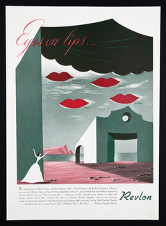 Revlon (Cosmetics) 1940 Eyes on lips, Lipstick, Surrealism