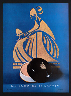 Les Poudres de Lanvin 1955 Paul Iribe, Label, Photo J-L. Claude