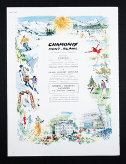 Chamonix (City) 1962 Mountaineering, Skiing, Ice Skating, Ice Hockey, Pierre Pagès
