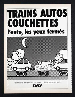 SNCF (Train Company) 1979 Trains Auto Couchettes